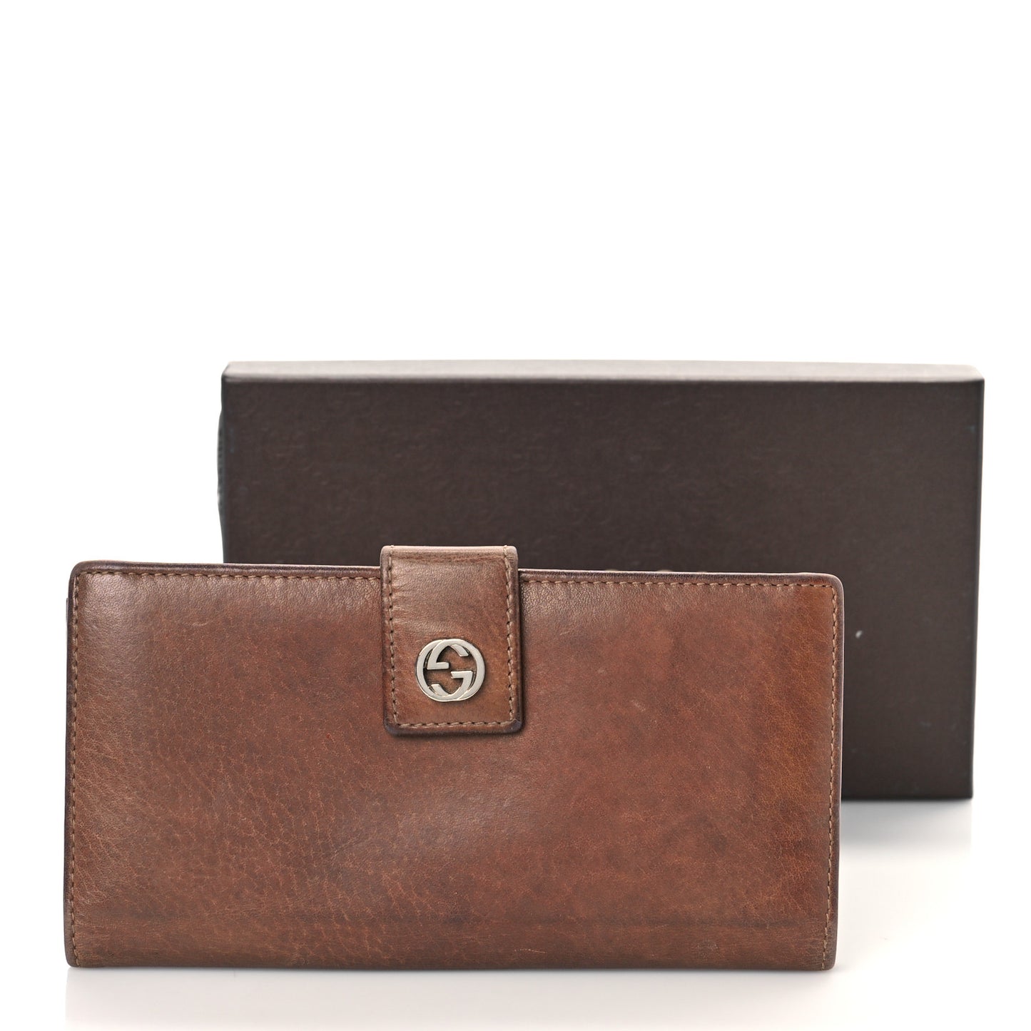 Calfskin Miss GG Continental Wallet Old Naturale