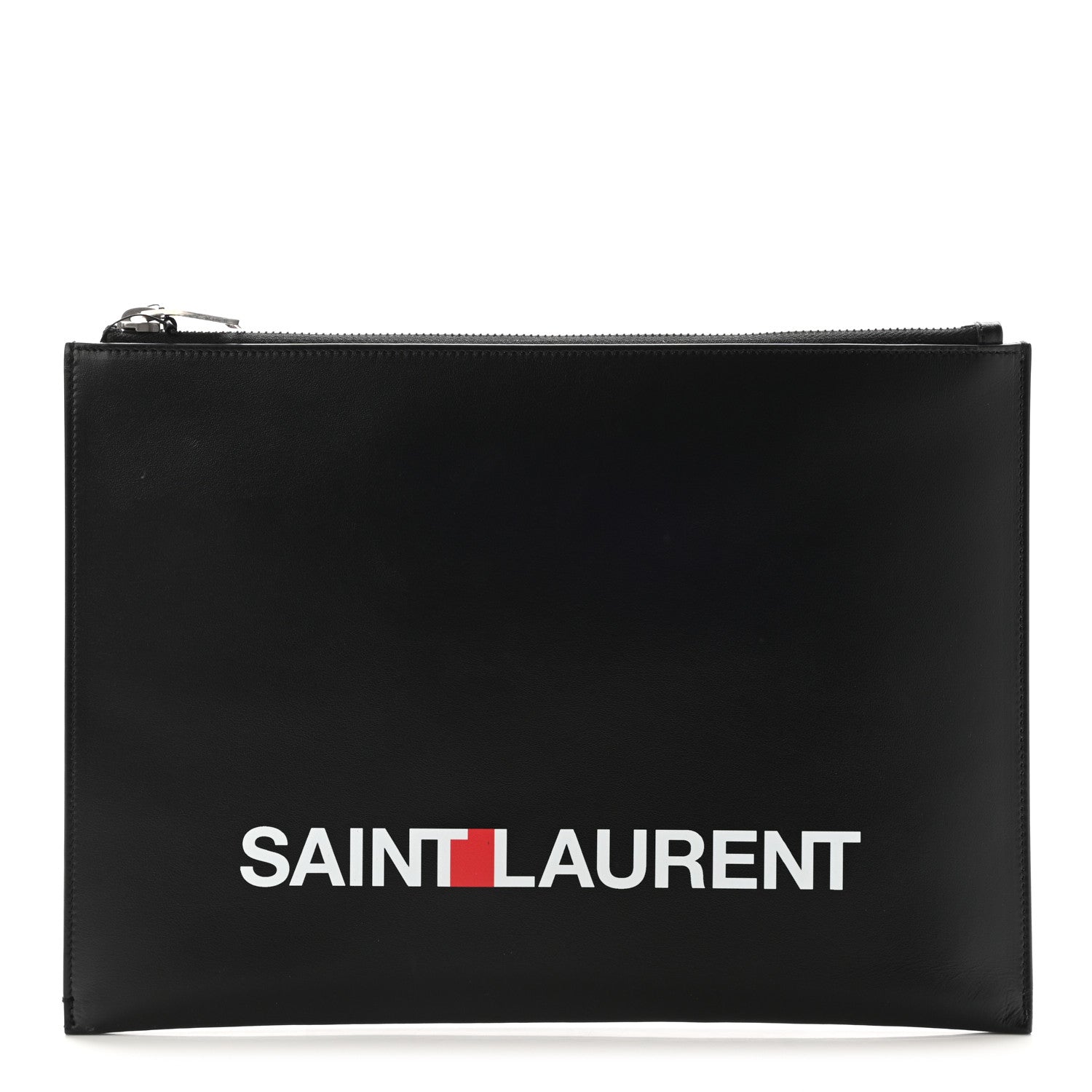 Saint Laurent Calfskin Logo Zipped Tablet Pouch Black 1 of 10