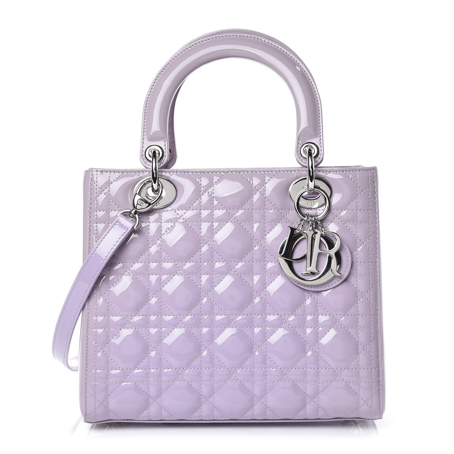 Patent Cannage Medium Lady Dior Lilac