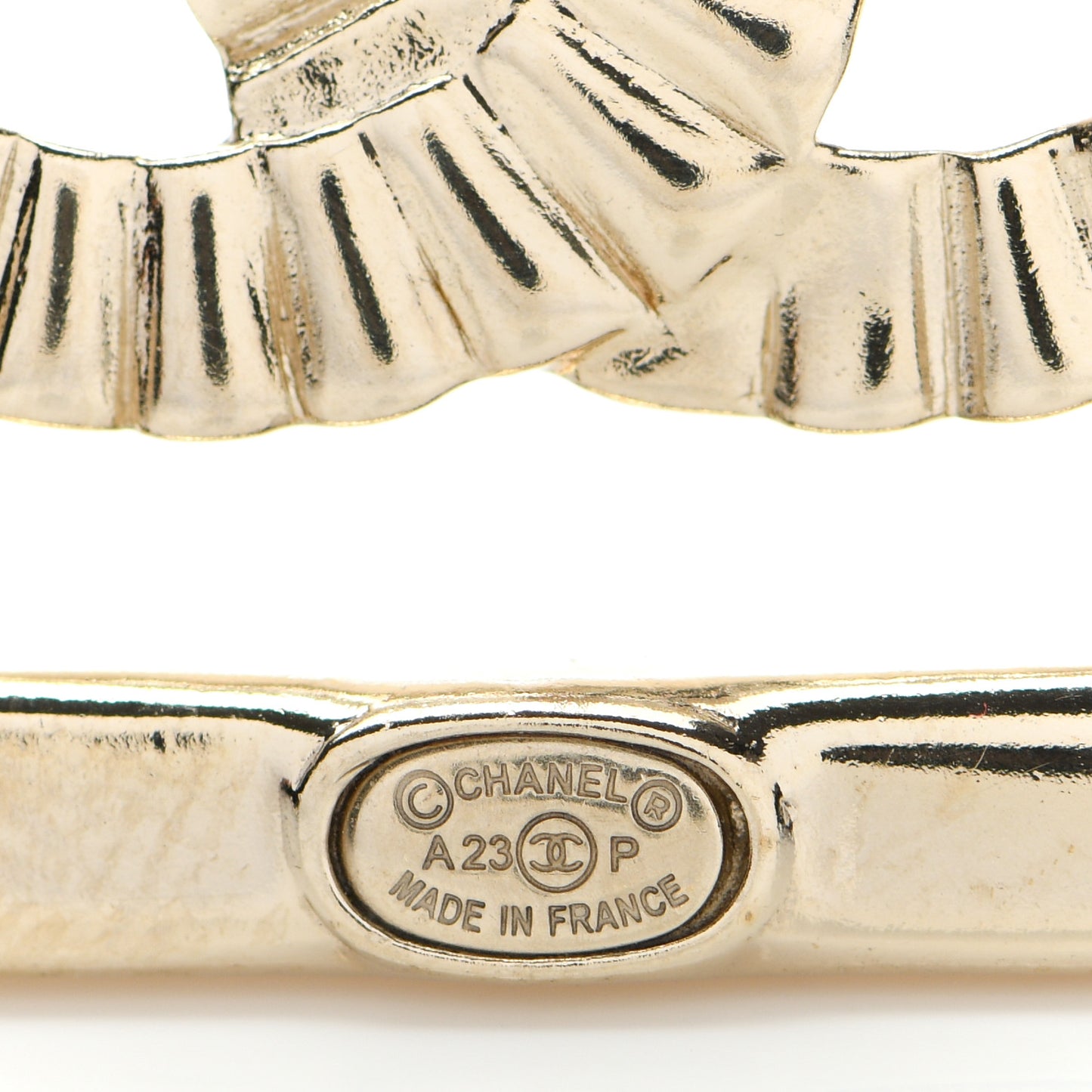 Metal Crystal Square CC Earrings Gold