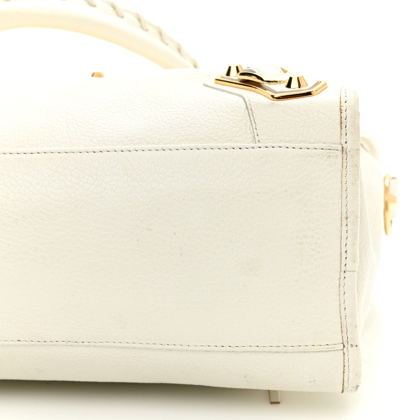 Chevre Gold Metallic Edge Hardware City White