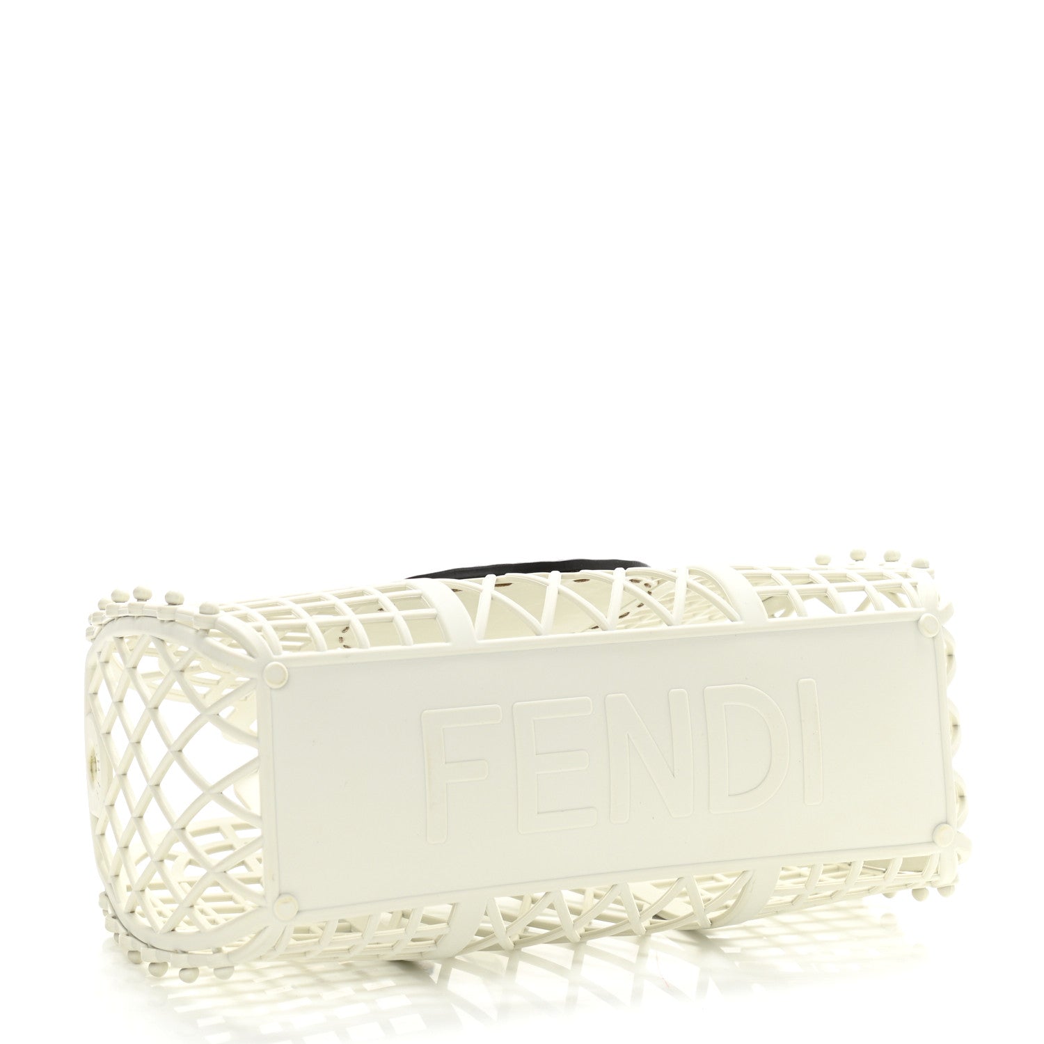 Fendi Recycled Plastic Vitello Liberty Matte Small Fendi Basket White Ice Miele Scuro 4 of 12