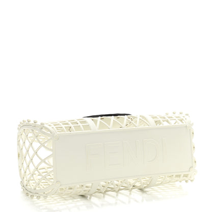 Fendi Recycled Plastic Vitello Liberty Matte Small Fendi Basket White Ice Miele Scuro 4 of 12