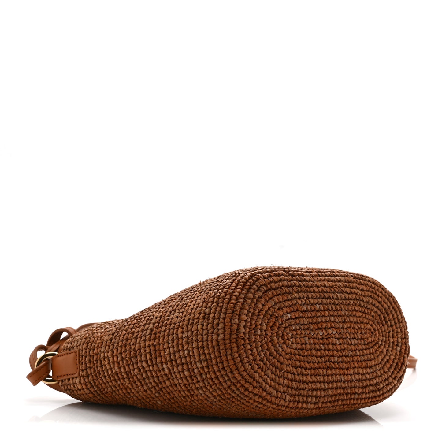 Calfskin Raffia Paulas Ibiza Pochette Bag Honey Gold