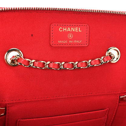Chanel Caviar Quilted Small Vanity Case With Chain Red 5 of 10