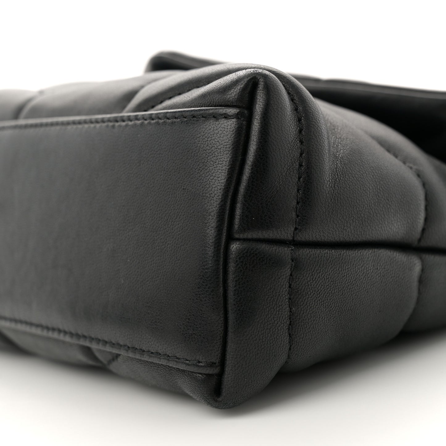 Lambskin Quilted Toy Loulou Puffer Monogram Chain Satchel Black