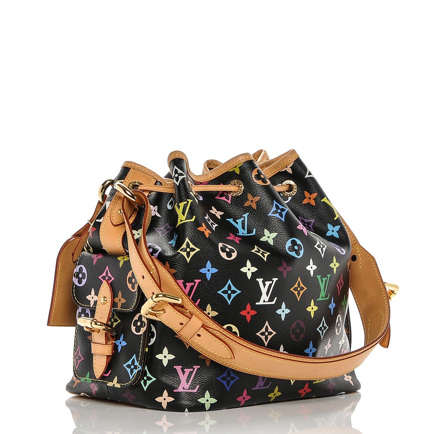 Louis Vuitton Monogram Multicolor Petit Noe Black 3 of 7