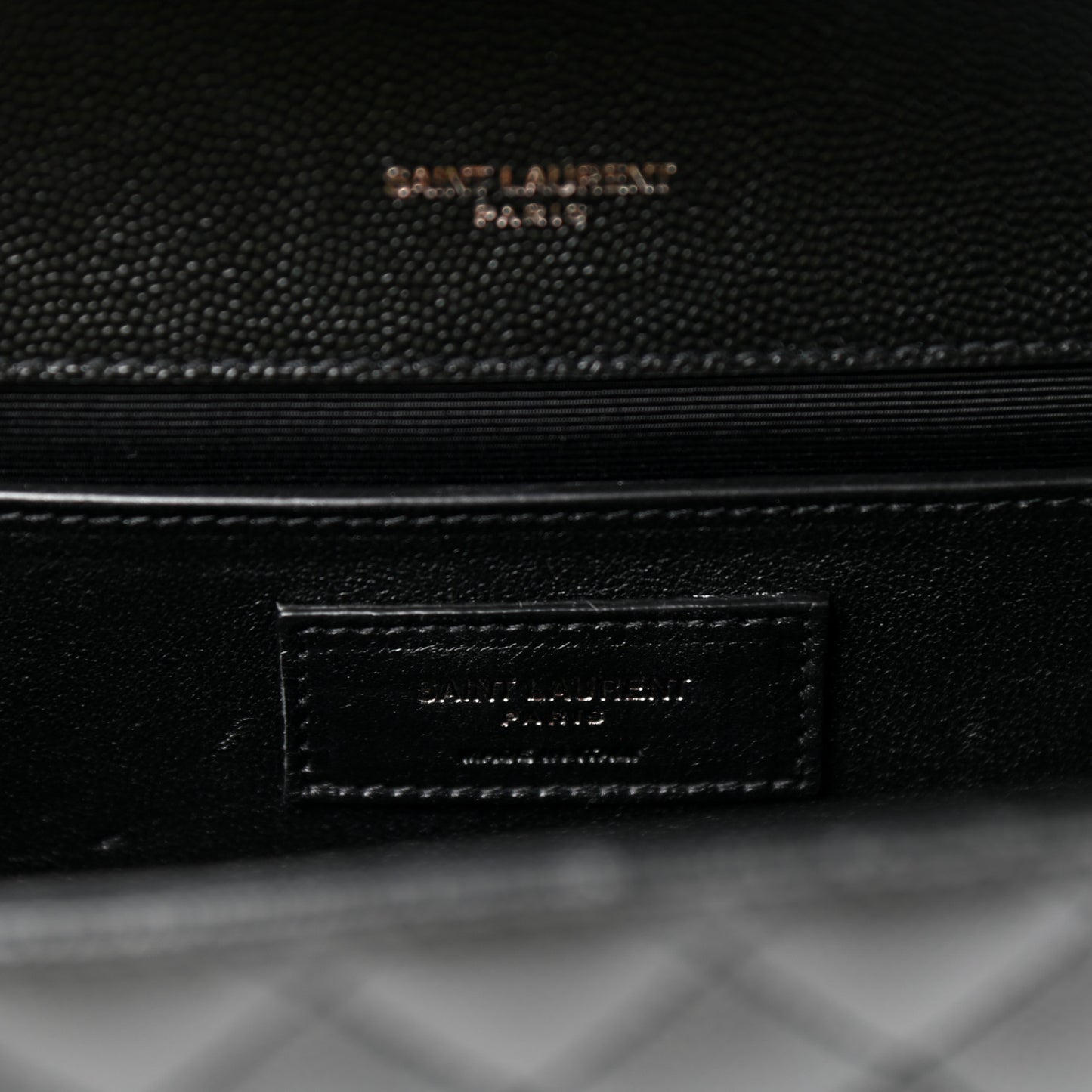 Grain De Poudre Textured Mixed Matelasse Triquilt Medium Monogram Satchel Black