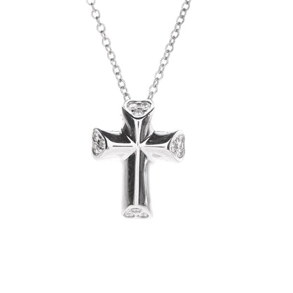 Tiffany 18K White Gold Diamond Paloma Picasso Tenderness Mini Cross Pendant Necklace 4 of 6