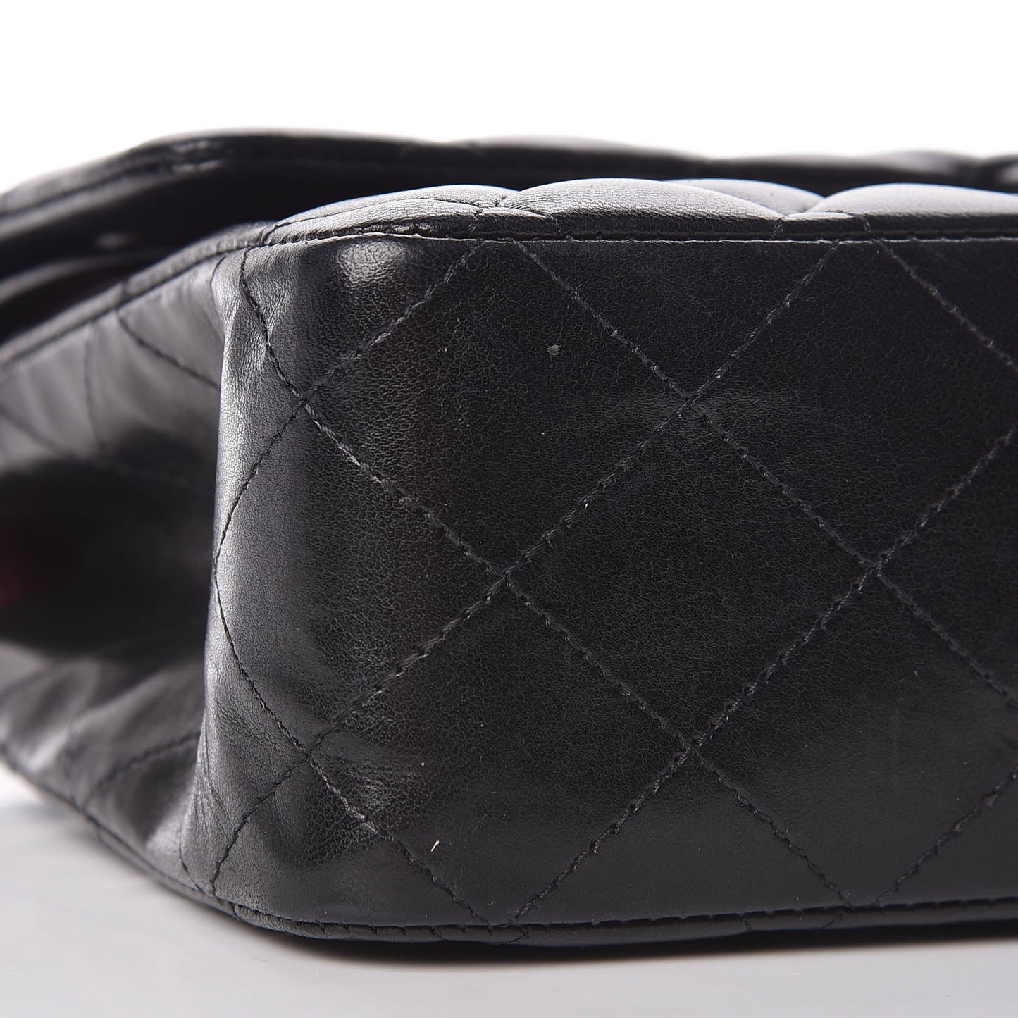 Lambskin Quilted Medium Double Flap Black