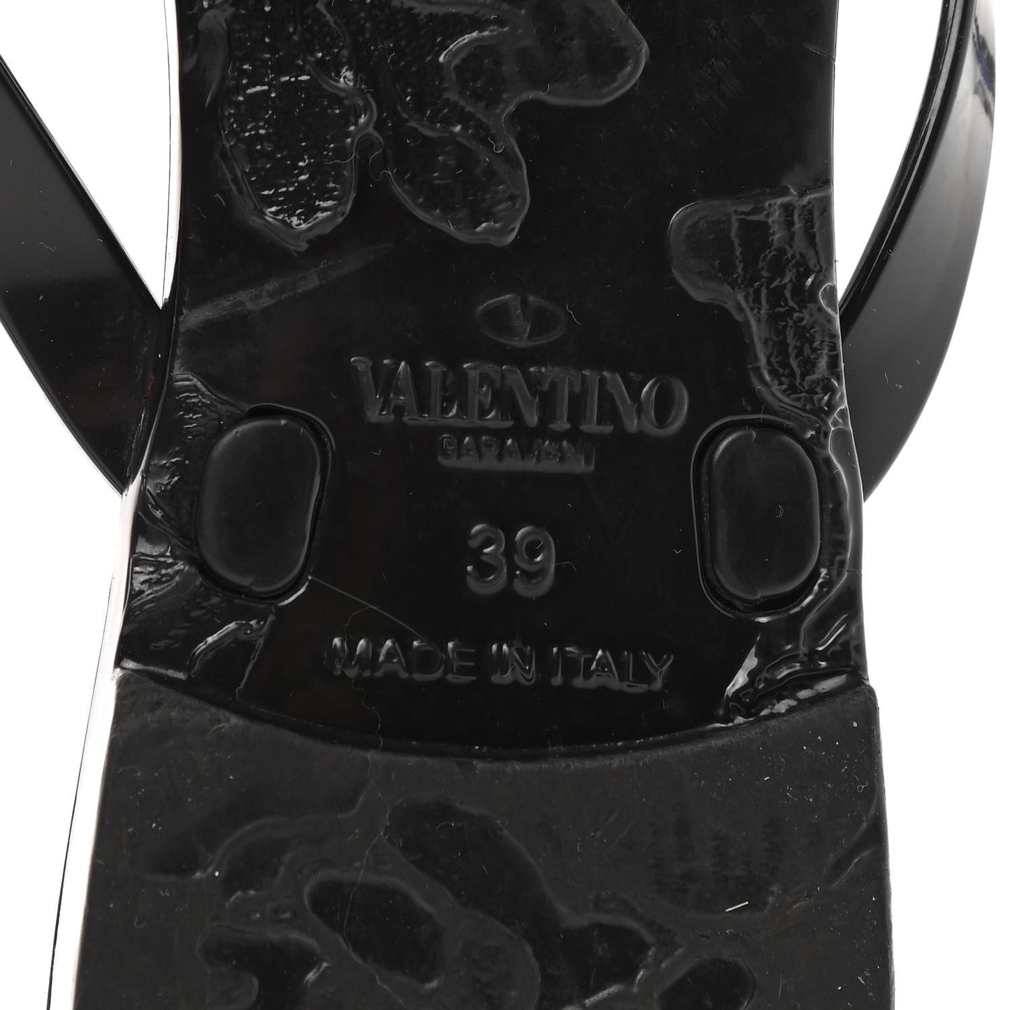 PVC Jelly Rockstud Bow Thong Sandals 39 Black