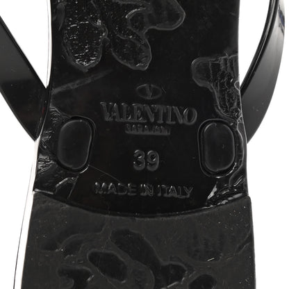 Valentino Garavani PVC Jelly Rockstud Bow Thong Sandals 39 Black 6 of 10