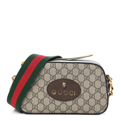 Gucci GG Supreme Monogram Web Neo Vintage Shoulder Bag Beige New Acero Crop 1 of 9