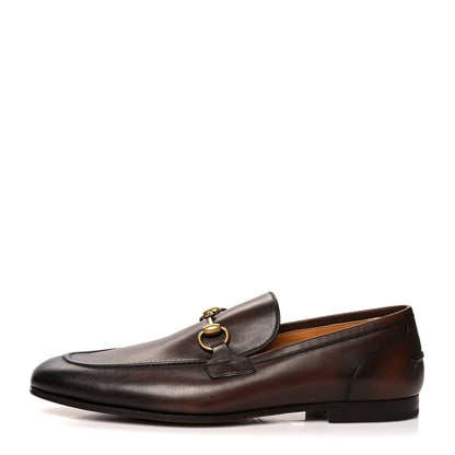 Gucci Betis Glamour Calfskin Horsebit Mens Jordaan Loafers 8 Fondente 1 of 9