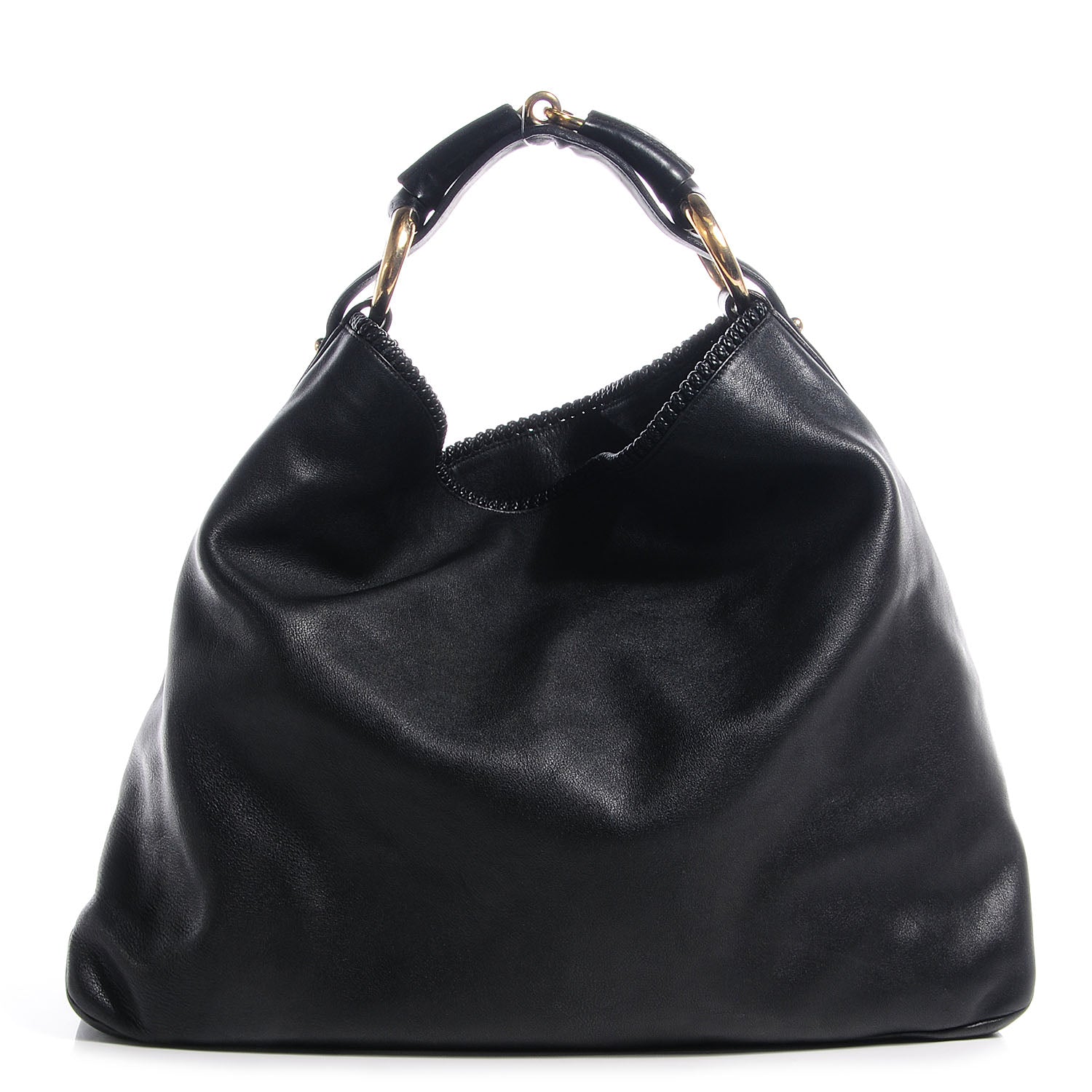 Gucci Leather Large Horsebit Chain Hobo Black 1 of 7