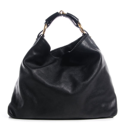 Gucci Leather Large Horsebit Chain Hobo Black 1 of 7