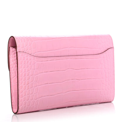 Hermes Matte Alligator Constance Wallet 5P Pink 2 of 4