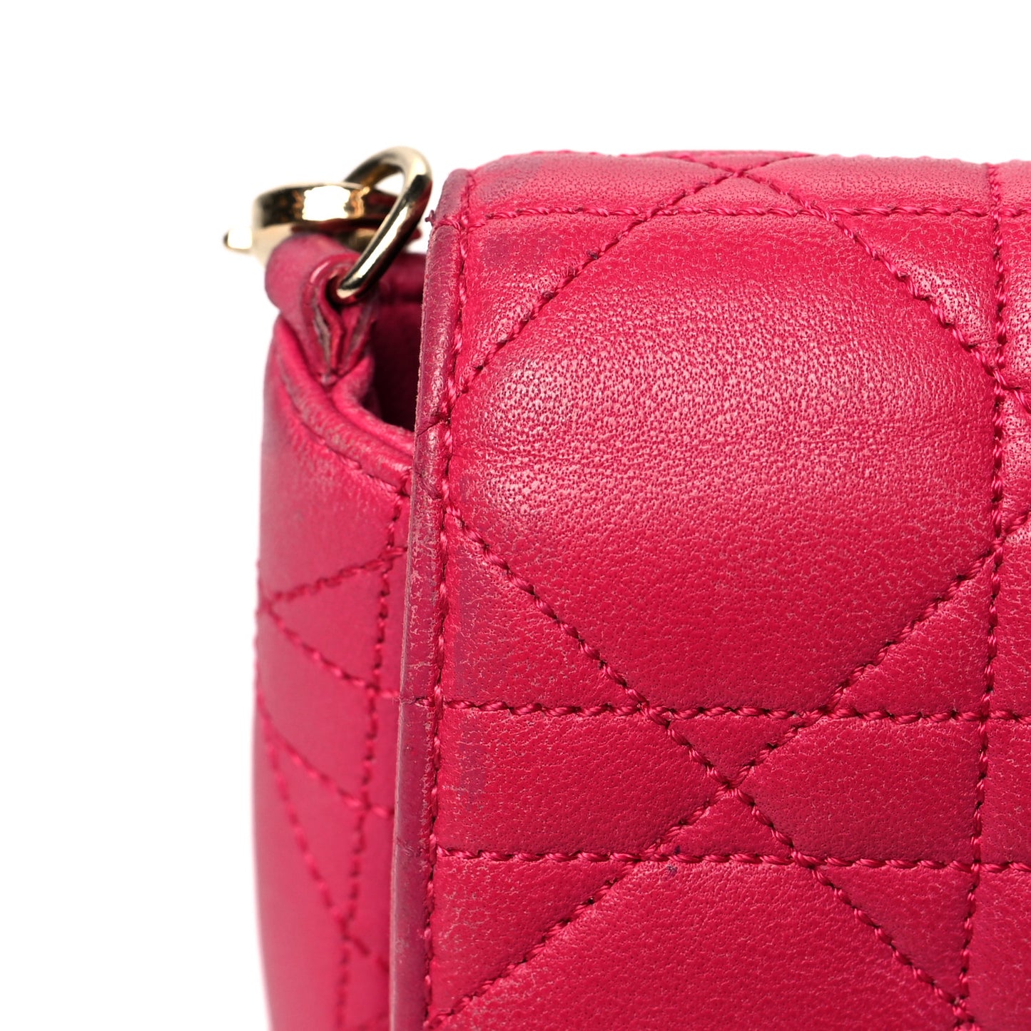Lambskin Cannage Miss Dior Promenade Pouch Fuchsia