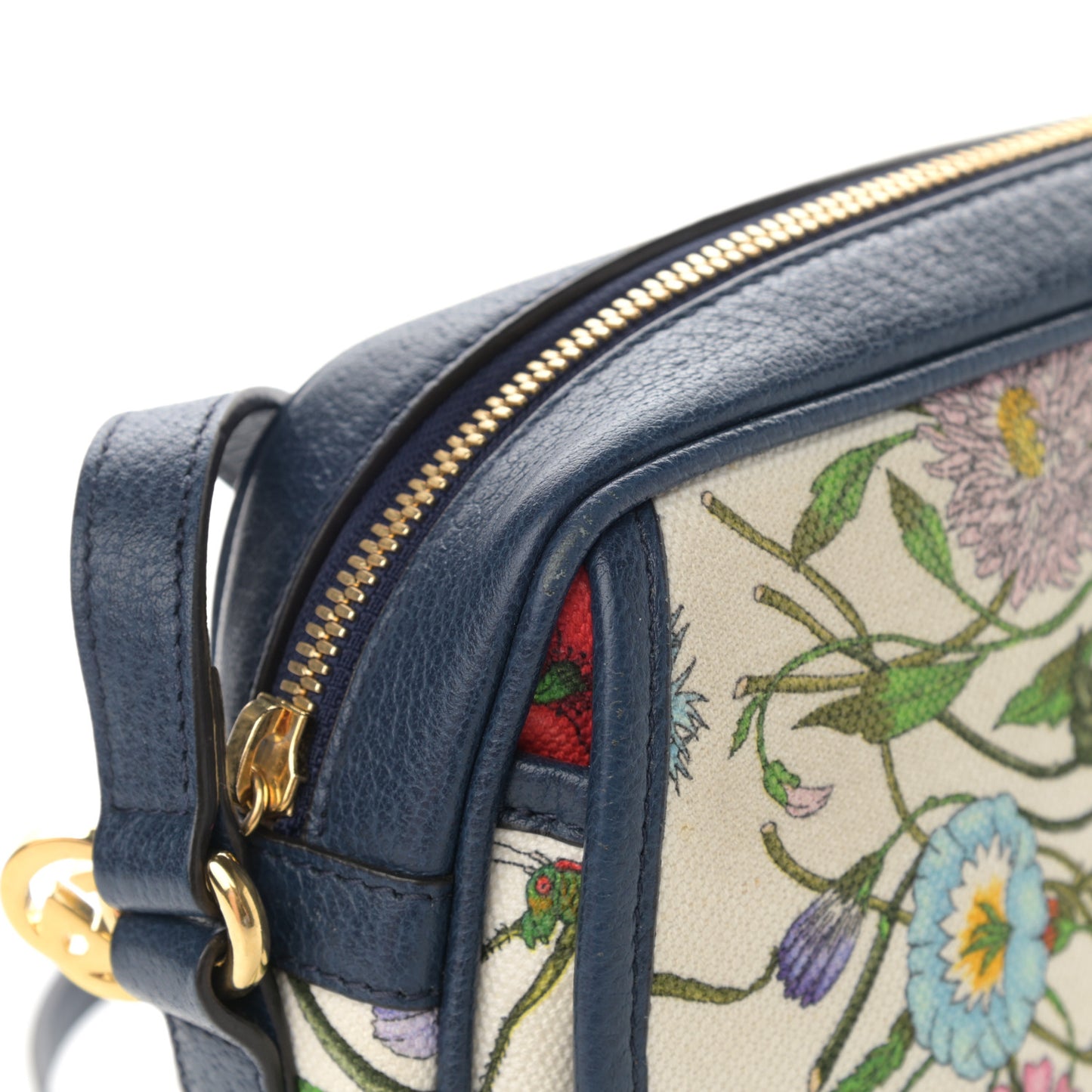 Canvas Flora Floral Shoulder Bag White Blue Agata Mulitcolor