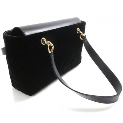 Chanel Velvet Quilted Shoulder Bag Black 3 of 10