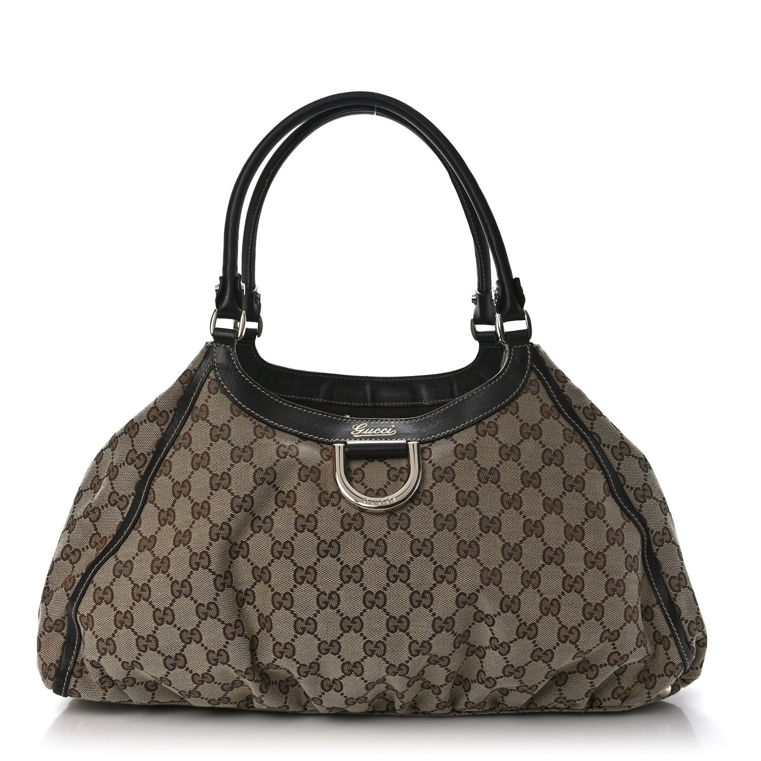 Gucci Monogram Large D Gold Hobo Dark Brown 1 of 9