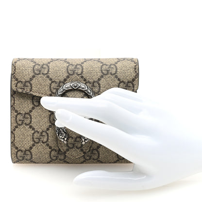 Gucci GG Supreme Monogram Dionysus Card Case Wallet Beige Taupe 2 of 6