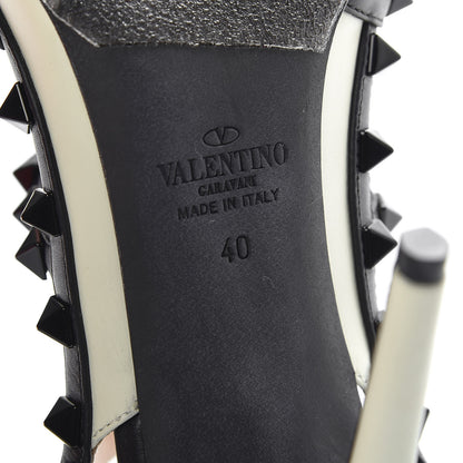 Valentino Garavani Nappa Rockstud Ankle Strap 100mm Pumps 40 Light Ivory Black 8 of 12