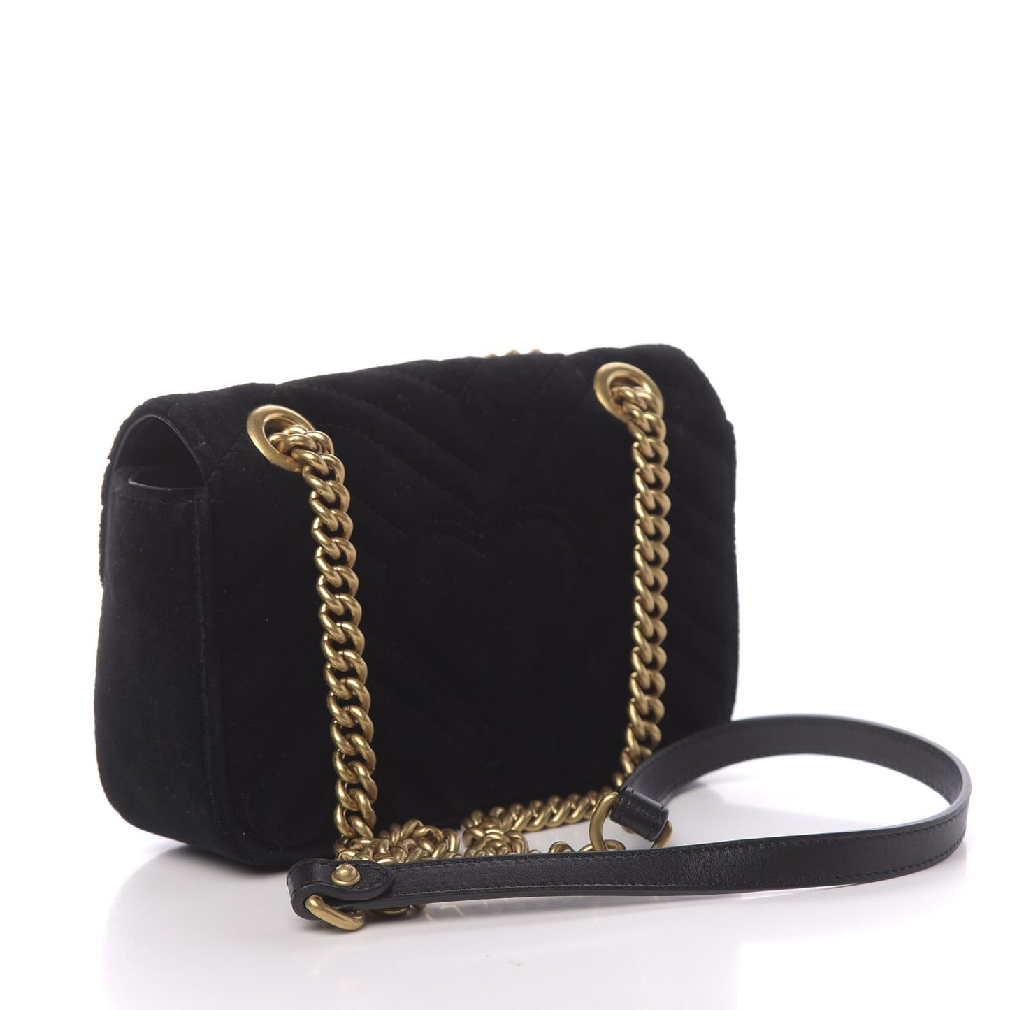 Velvet Matelasse Mini GG Marmont Shoulder Bag Black