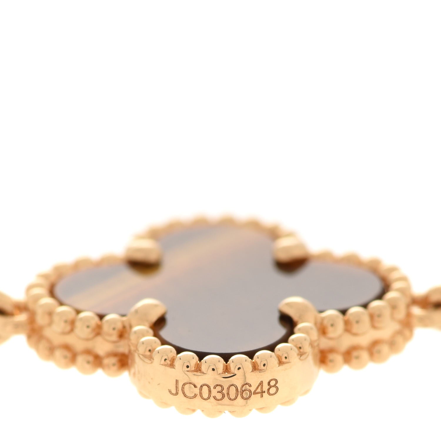 Van Cleef & Arpels 18K Yellow Gold Tiger Eye 5 Motifs Vintage Alhambra Bracelet 5 of 7