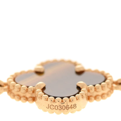 Van Cleef & Arpels 18K Yellow Gold Tiger Eye 5 Motifs Vintage Alhambra Bracelet 5 of 7