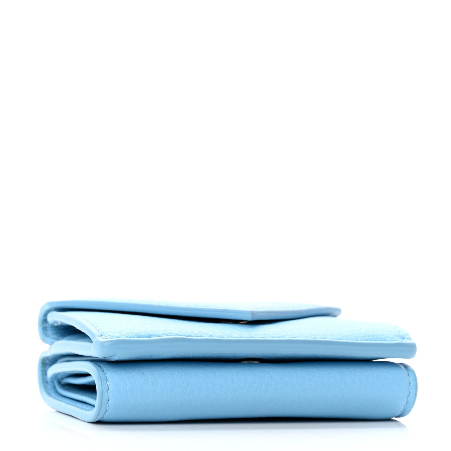 Calfskin Mini Papier Wallet Light Blue