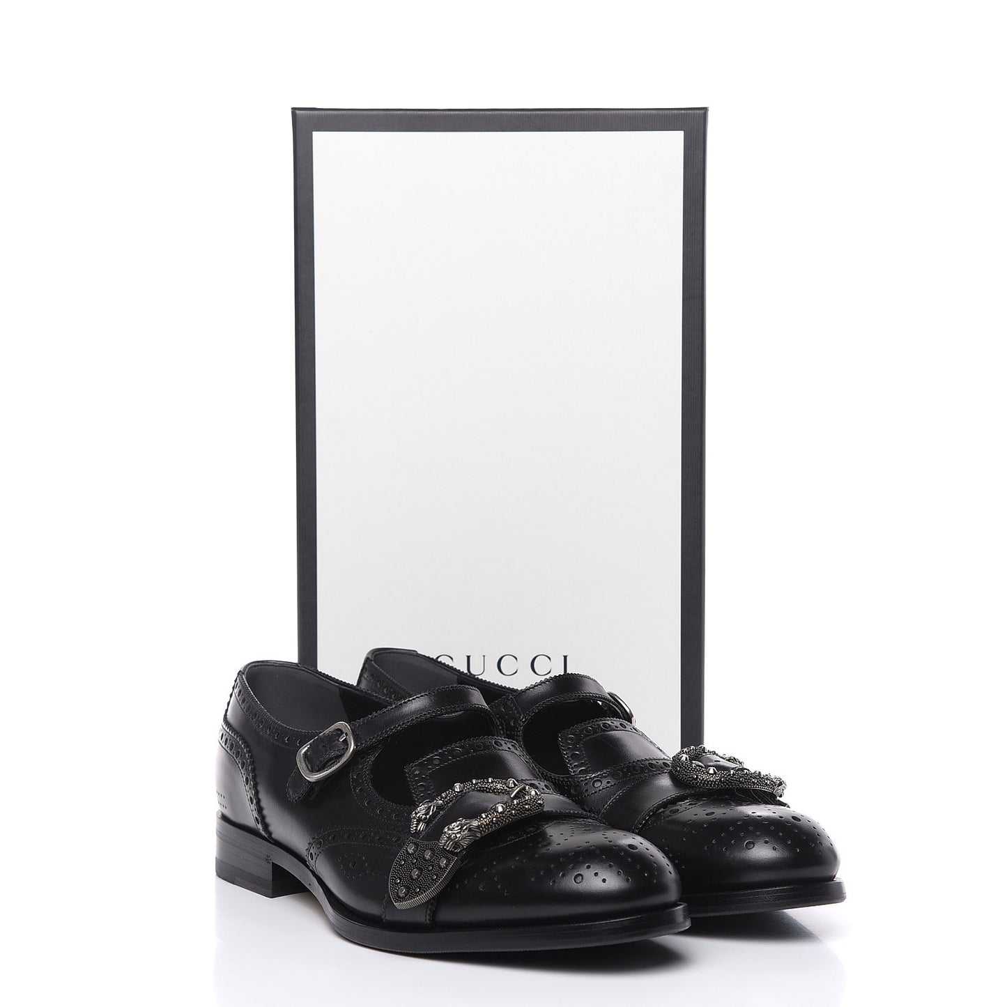 Calfskin Bee Embroidered Mens Queercore Brogue Wingtip Monk Strap Loafers 10.5 Black