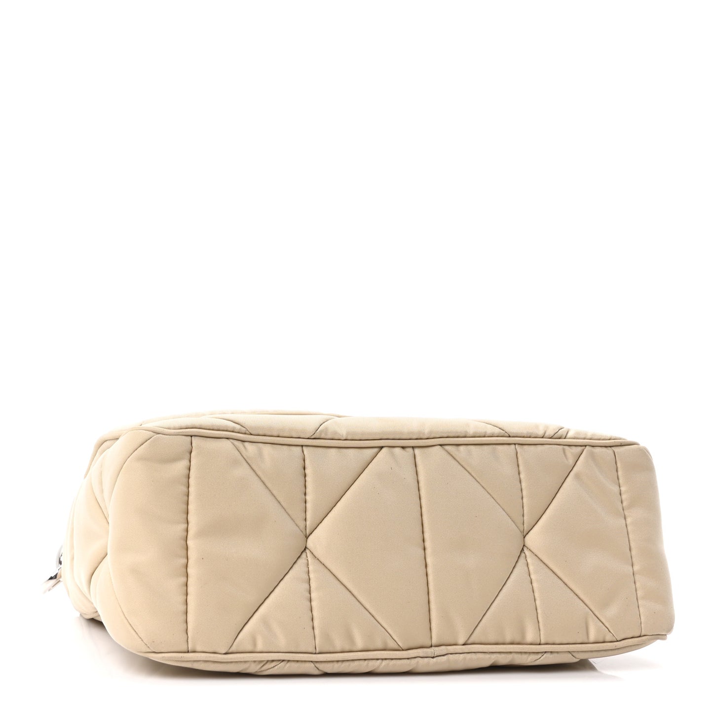 Re-Nylon Quilted Padded Flap Shoulder Bag Deserto