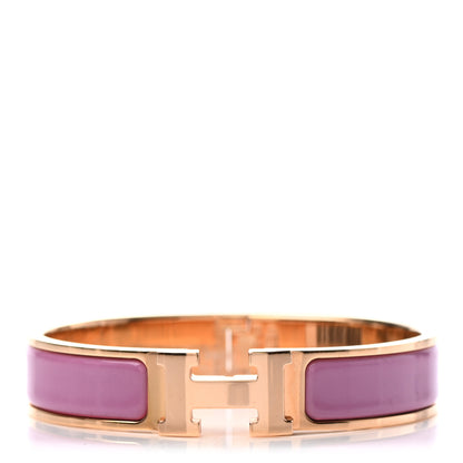Hermes Enamel Narrow Clic Clac H Bracelet PM Rose Cendre 1 of 3