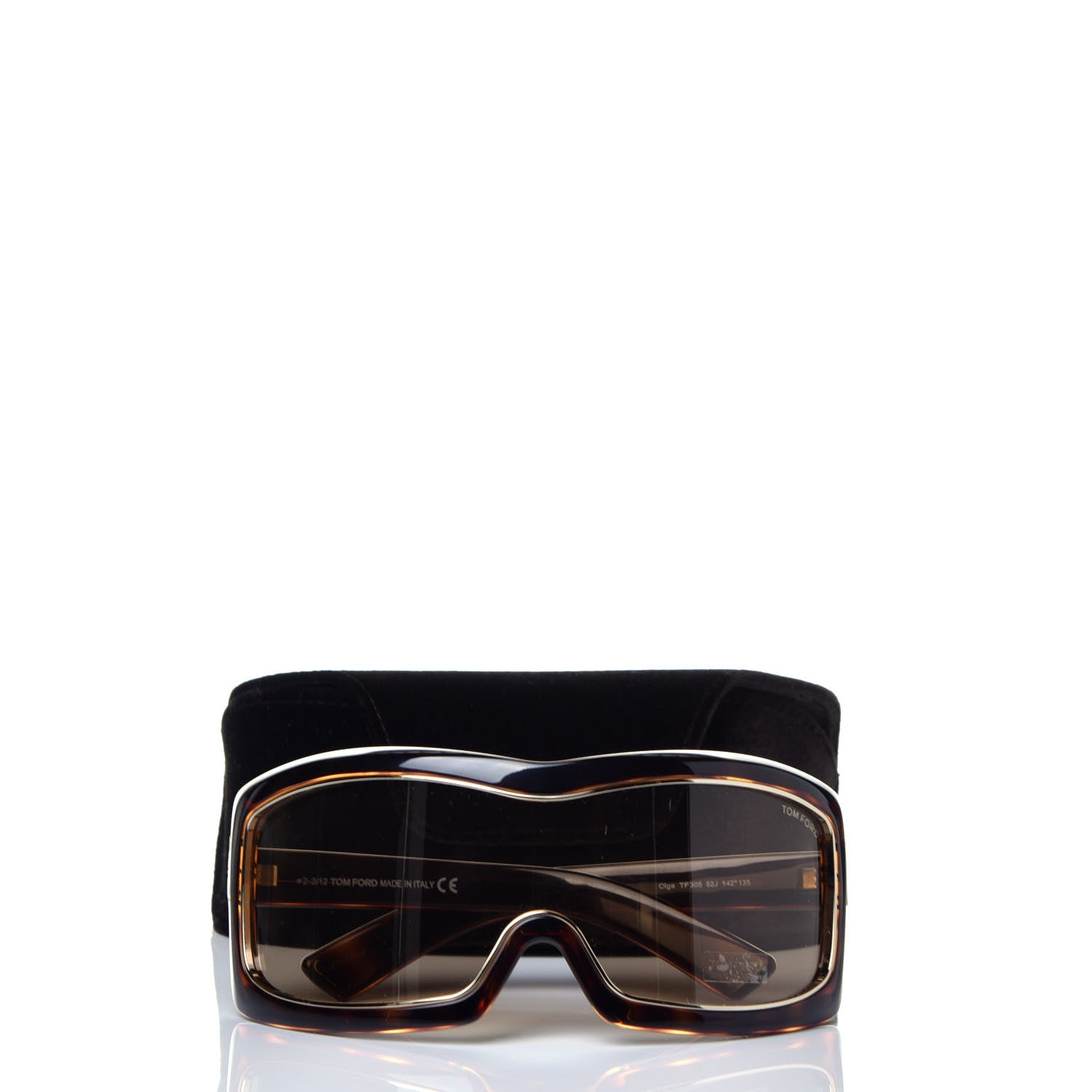 Tom Ford Olga Square Shield Sunglasses TF305 Tortoise 8 of 8