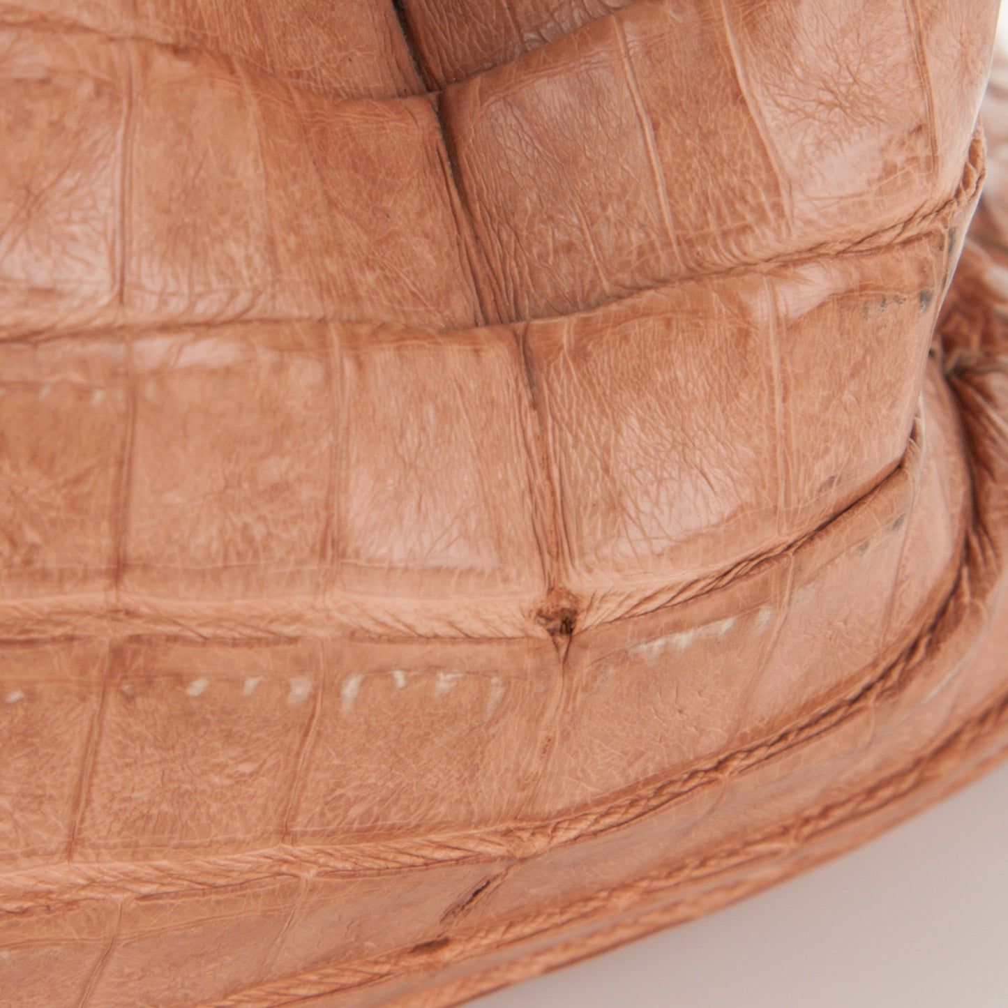 Crocodile Leaf Frame Bag Brown