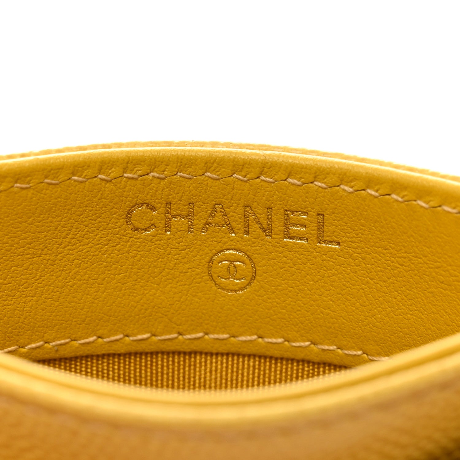 Chanel Caviar Quilted Filigree Card Holder Yellow 6 of 11