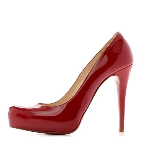 Patent Rolando 120 Pumps 39 Loubi Red
