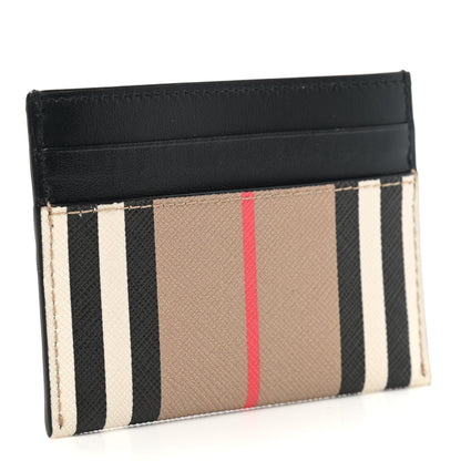 Burberry E-Canvas Calfskin Icon Stripe Card Case Archive Beige 3 of 8