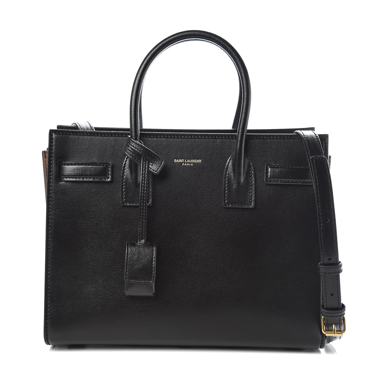 Saint Laurent Calfskin Suede Baby Sac De Jour Black Beige 1 of 9