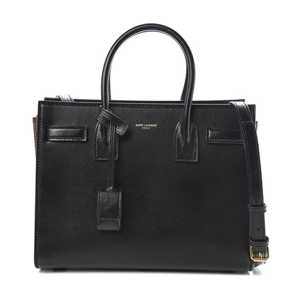 Saint Laurent Calfskin Suede Baby Sac De Jour Black Beige 1 of 9