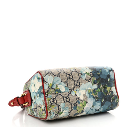 Gucci GG Supreme Monogram Blooms Mini Boston Navy Blue Hibiscus 4 of 11