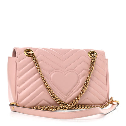 Gucci Calfskin Matelasse Small GG Marmont Shoulder Bag Perfect Pink 3 of 9