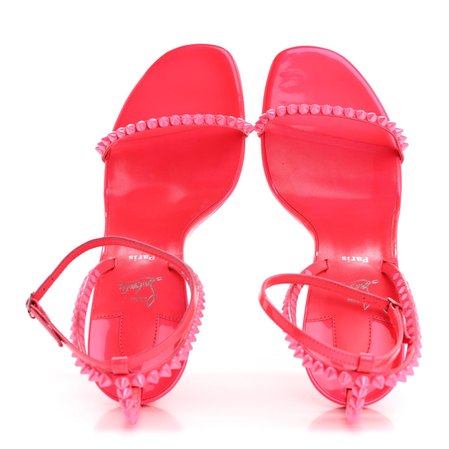Christian Louboutin Patent Perle So Me 100 Sandals 40 Fluo Pink 2 of 9