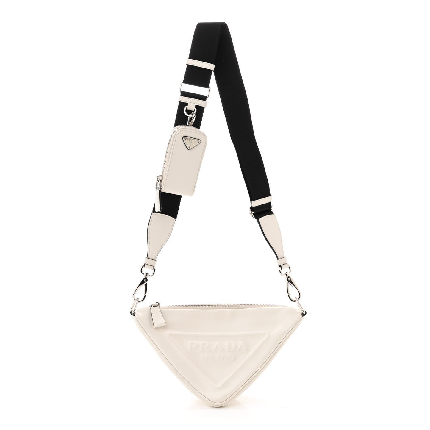 Grace Lux Triangle Shoulder Bag White