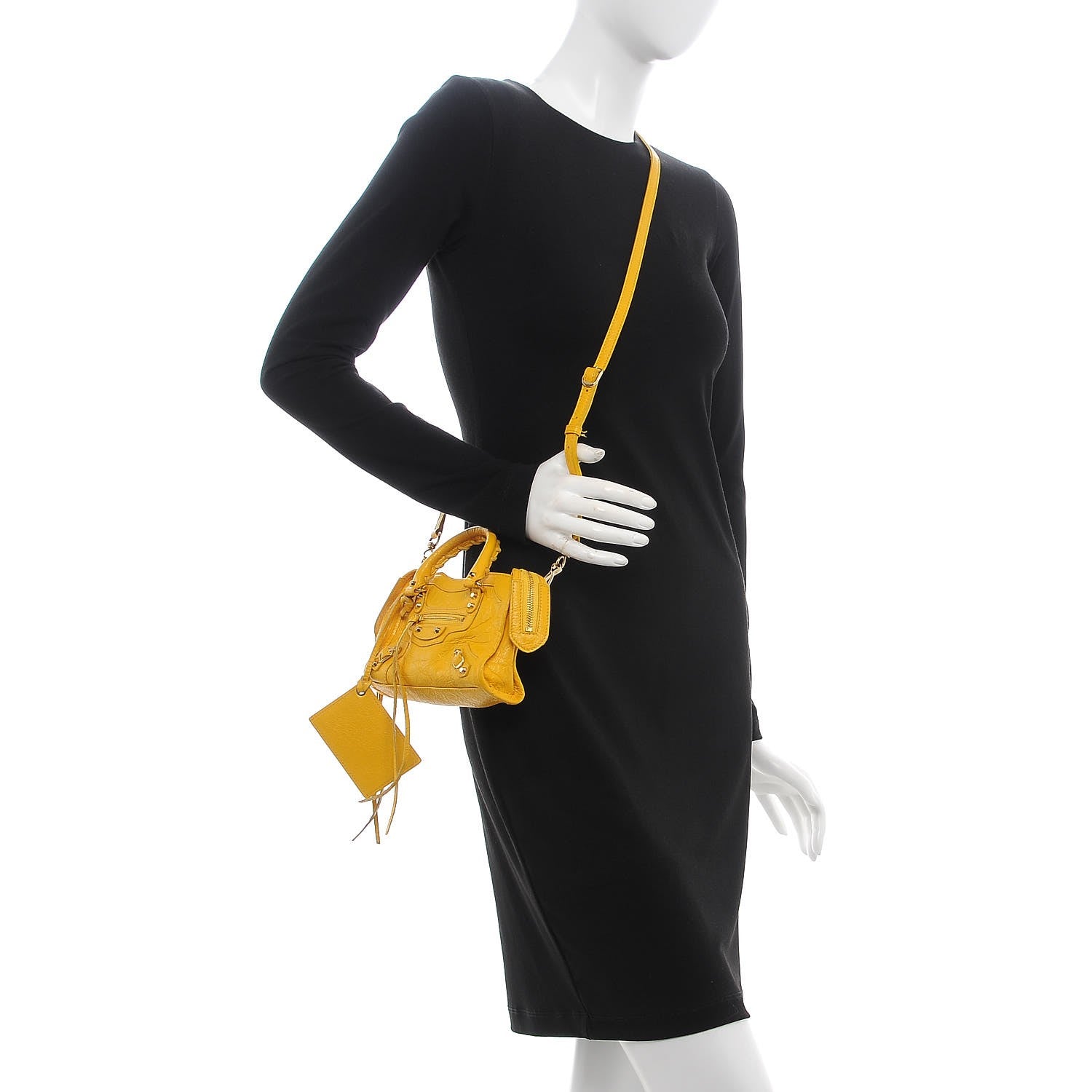 Balenciaga Agneau Classic Gold Hardware Nano City Jaune Epi 2 of 16