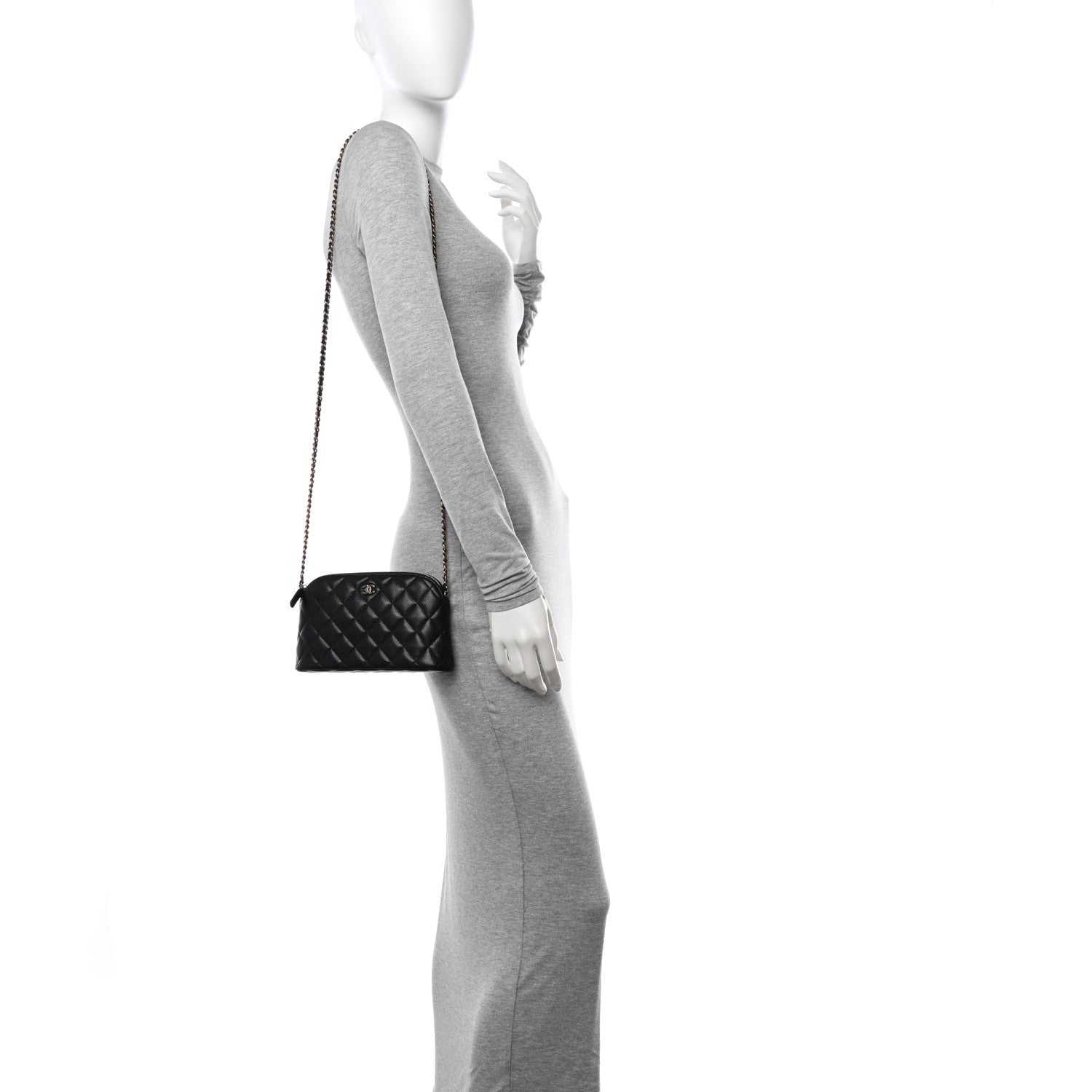 Chanel Caviar Quilted Classic Clutch with Chain Black 2 of 11