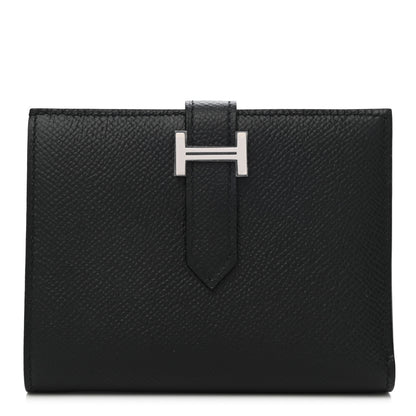 Hermes Epsom Bearn Compact Wallet Black 1 of 9
