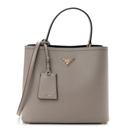 Prada Saffiano Cuir Medium Panier Bucket Bag Argilla Black 1 of 12