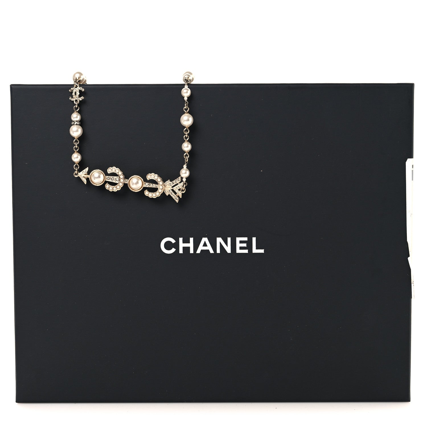 Chanel Pearl Crystal CC Coco Necklace Gold 6 of 6